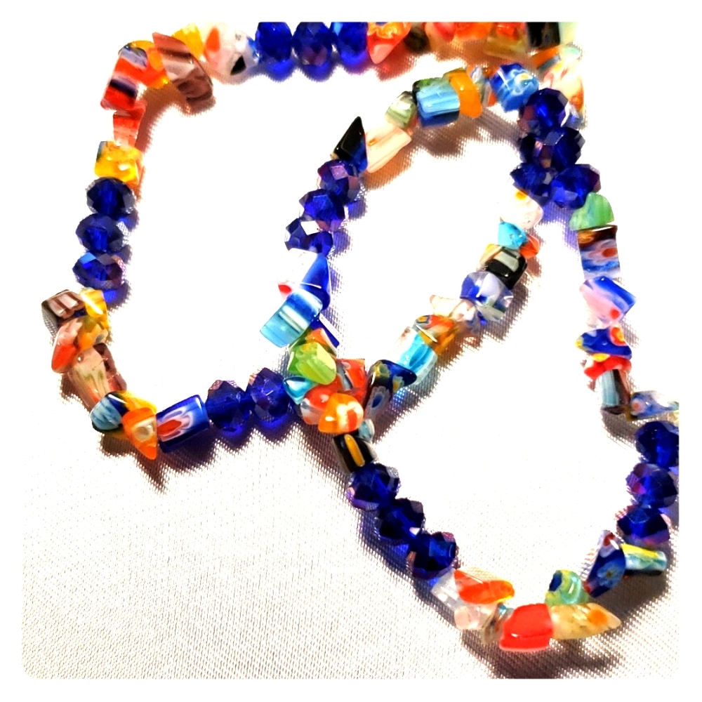 Bracelets, Elastic, Glass, Stone & Crystal
